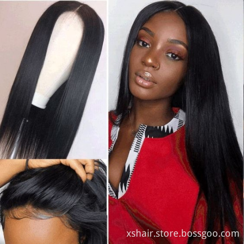 Raw Indian Brazilian Straight Hd Frontal closure wig 5x5 13x6 hd frontal 360 Full Lace Closure Remy Human Hair Wigs